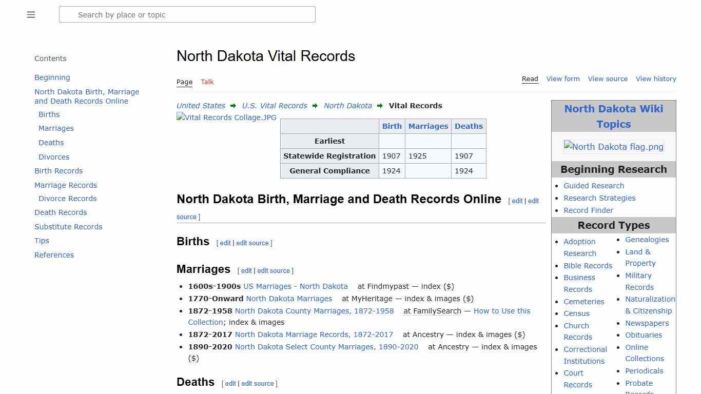 North Dakota Vital Records • FamilySearch