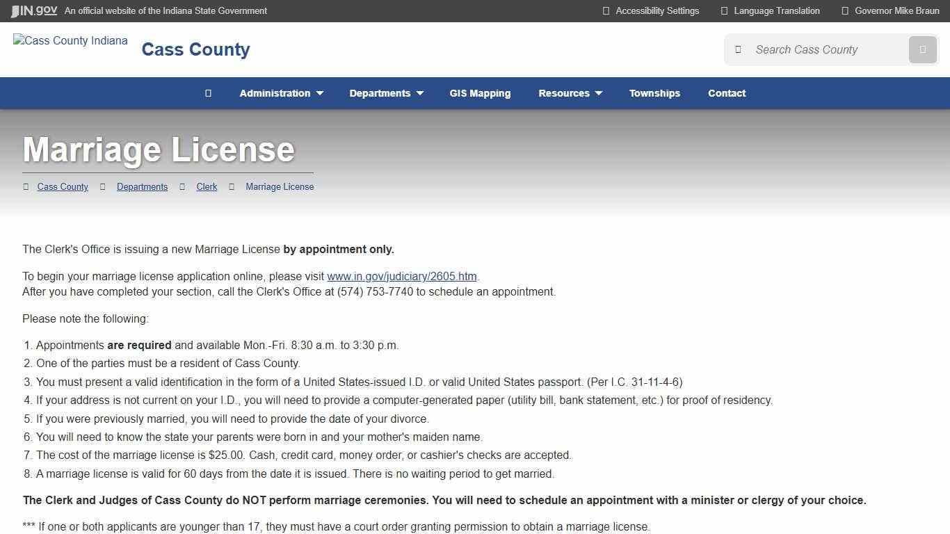 Cass County: Marriage License